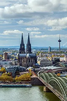 Vastness Prints: Green Hohenzollern bridge and Cologne Cathedral