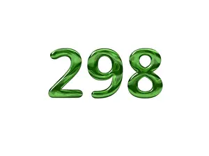 Green Number 298 isolated white background