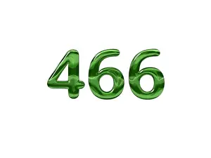 Goals Prints: Green Number 466 isolated white background