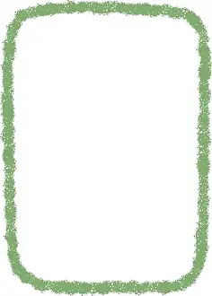 Cadre Prints: Green Organic Chalk Outline Rectangle Frame
