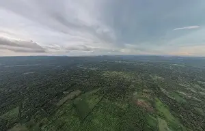 Green panorama landscape of Nicaragua aerial drone view