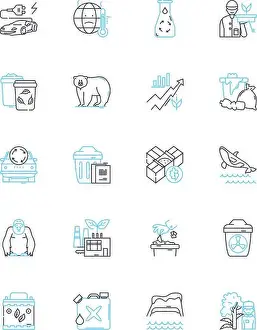 Zero Waste Prints: Green products linear icons set