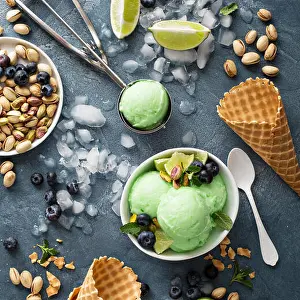 Gelato Prints: Green refreshing lime pistachio ice cream