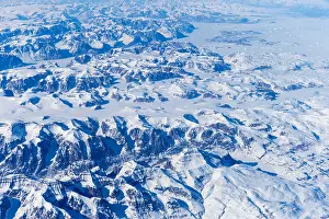 Fissure Prints: Greenland, Aerial view of Greenland ice sheet