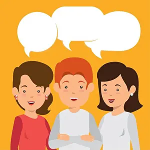 Businessmen Prints: group of business people women and men vector illustration graphic design