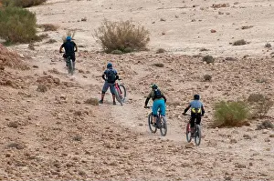 Off Road Prints: Group of cyclists exploring the Negev Desert