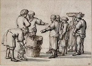 A group of eight fishing people