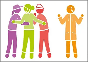 Human Representation Prints: Group of people excluding someone