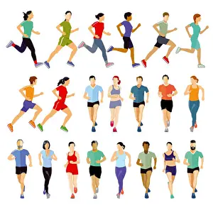 Sportsman Prints: group of runners collection