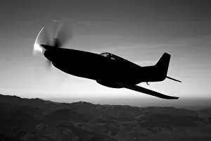 Us Navy Prints: A Grumman F6F Hellcat fighter plane in flight over Chino, California