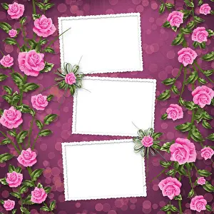 Thorn Prints: grunge paper for painting with congratulation rose