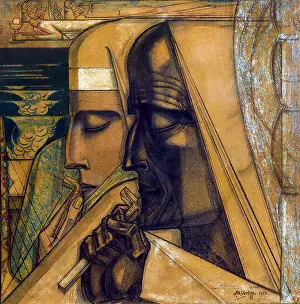 Catholic Religion Prints: The Guardian Angels carry the Holy Eucharist 1923 Jan Toorop ( Johannes Theodorus Toorop)