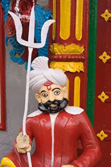 West Bengal Prints: Guardian with trident at Dhirdham Temple