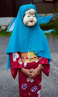 Unrecognizable Prints: Gujo Odori dancer wearing mask, Gujo Hachiman, Gifu Prefecture, Japan
