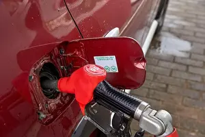 Petroleum Prints: the gun is inserted into the gas tank of the car
