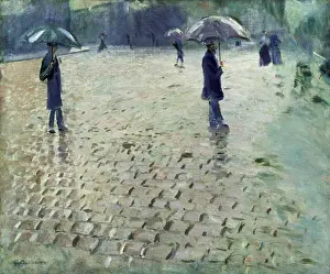 Jour Prints: Gustave Caillebotte, 1877 - Rue de Paris, jour de pluie (étude)