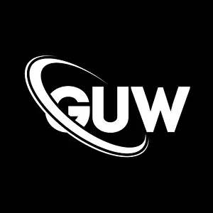 Linked Prints: GUW logo. GUW letter. GUW letter logo design