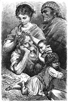 Gypsy Prints: Gypsy Family or Roma Family in Totana Murcia Spain