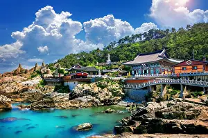 Haeundae Prints: Haedong Yonggungsa Temple and Haeundae Sea in Busan, Buddhist temple in Busan, South Korea