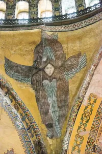 Medieval Art Prints: Hagia Sophia Seraphim Angel Figure Istanbul Turkey // ISTANBUL