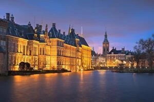 Images Dated 1st March 2020: The Hague, Netherlands cityscape at twilight