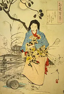 Tales Prints: Haiku: The Bottom of the Bucket/ Which Lady Chiyo Filled Has Fallen Out/ The Moon Has No Home in the Water