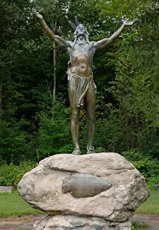Boulder Prints: Hail to the sunrise statue in Charlemont MA