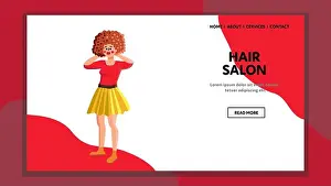 Glamor Prints: Hair Salon Professional Hairstyle Service Vector Illustration