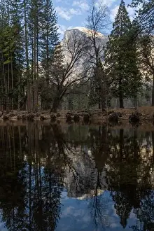 Yosemite Prints: Half dome reflected in the merced river