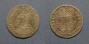 Half Pound: Elizabeth I (obverse); Crowned Shield of Arms (reverse), 1558-1560. England, Elizabeth I, 1558-1603. Gold; diameter: 3.3 cm (1 5/16 in.)