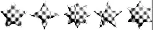 Starburst Prints: Halftone grain star set. Dotted 3d star shape collection