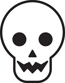 Calcium Prints: halloween head skull line style icon vector illustration design