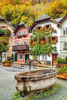 Images Dated 13th October 2014: Hallstatt village, Salzkammergut, Austria