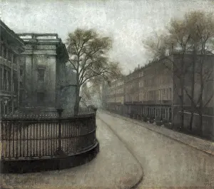 Painters Prints: Hammershoi Vilhelm - Montague Street in London or Side View of the British Museum - Danish School - 19th