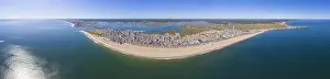 Blvd Prints: Hampton Beach panorama aerial view including historic waterfront buildings on Ocean Boulevard