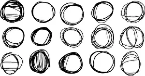 Desktop Prints: Hand-Drawn Circular Shapes Collection