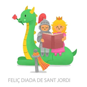 Fairy Prints: Hand drawn diada de sant jordi illustration Vector illustration