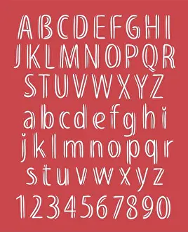 Volumetric Prints: Hand drawn letters. Stylish font ABC in a linear sketch style
