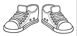 Sneaker Prints: Hand drawn pair of sneakers doodle