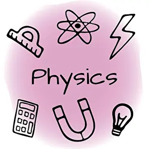 Diploma Prints: Hand drawn physics design set. Doodle style vector illustration isolated on color background