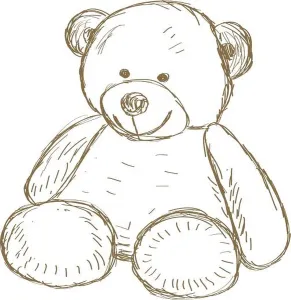 Hand drawn Teddy bear doodle Vector illustration