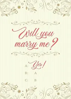 Hand drawn vector brush lettering Will You Marry Me? Isolated quote on pink gradient background