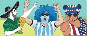 Supporter Prints: Hand-drawn vector illustration of Argentina