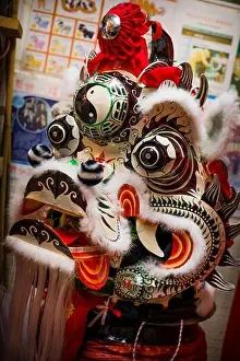 Craftsman Prints: The hand-made head of a Lion Dance costume used for performances at festivals such as Chinese New Year