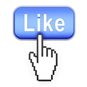 Click Prints: Hand-shaped mouse cursor press Like button