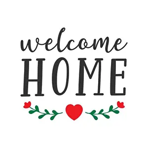 Naive Prints: Hand sketched Welcome Home quote