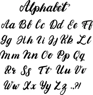 Destroy Prints: Hand written lowercase and uppercase calligraphy alphabet
