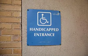 Disability Prints: Handicap sign parking lot accessible symbol
