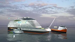 Companies Prints: Handout zeigt das Computerbild des Entwurfes eines Schiffes