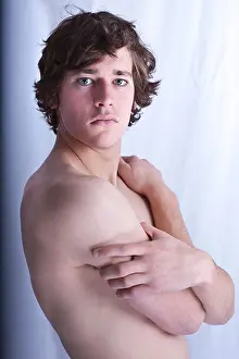 Stare Prints: Handsome and muscular young man in the nude and in profile